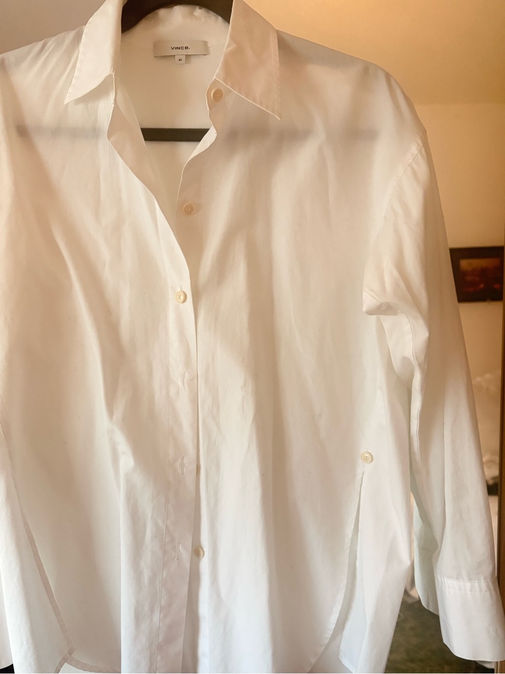 Vince White Button-Front Dress Shirt